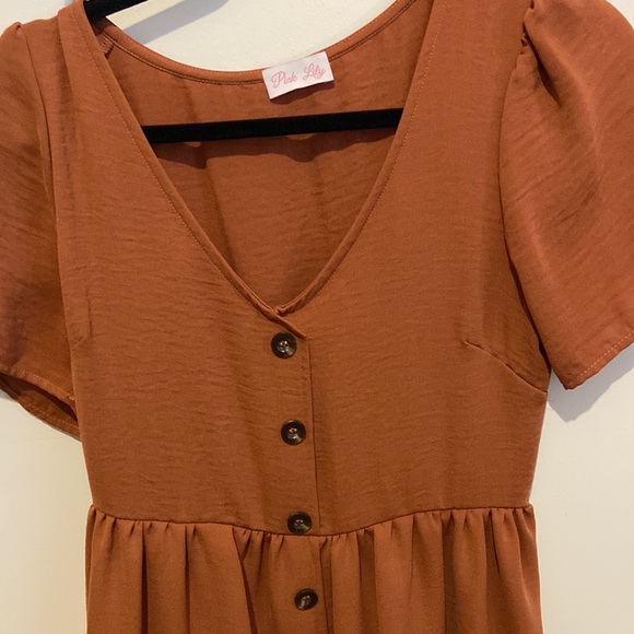 Pink Lily You’re So Gorgeous Rust Blouse - Picture 3 of 4